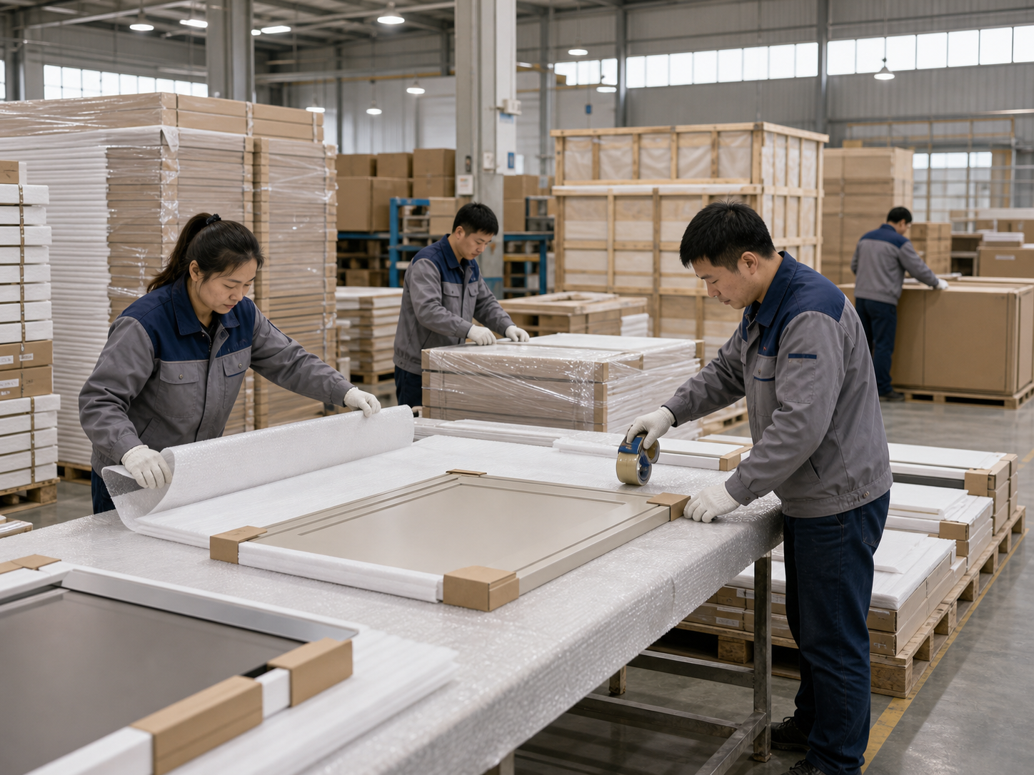 Export packing for cabinet panels in China